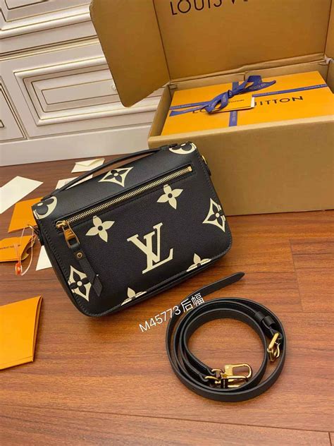 lv m45773|Pochette Métis Bicolor Monogram Empreinte Leather.